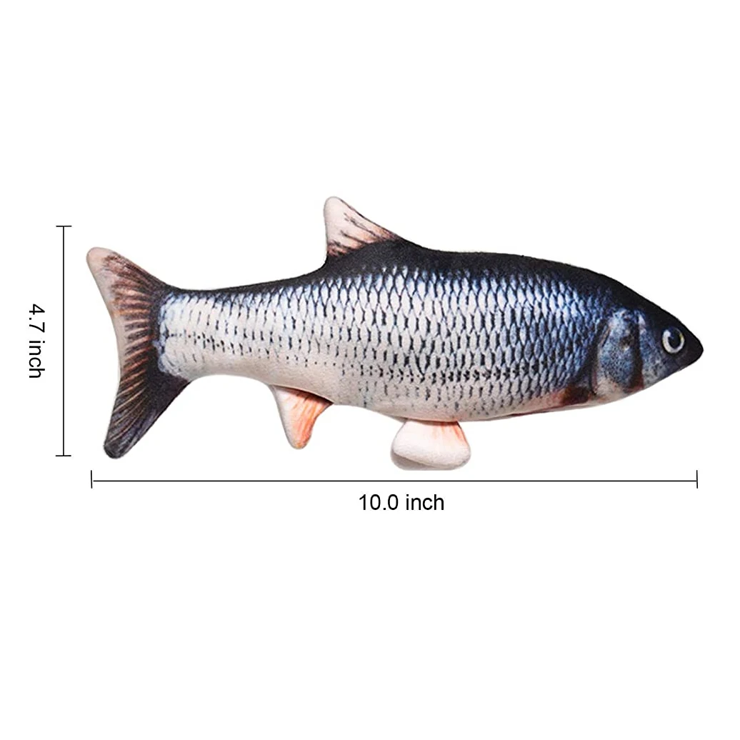 Factory Wholesale Magic Plush 3d Simulation Interactive Usb Charging Dancing Electric Floppy Fish Toy For Cat