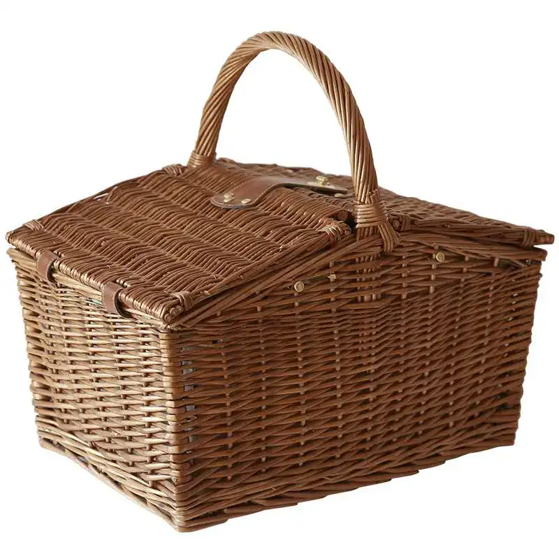 
Hot seller wicker basket hand basket picnic basket for four 