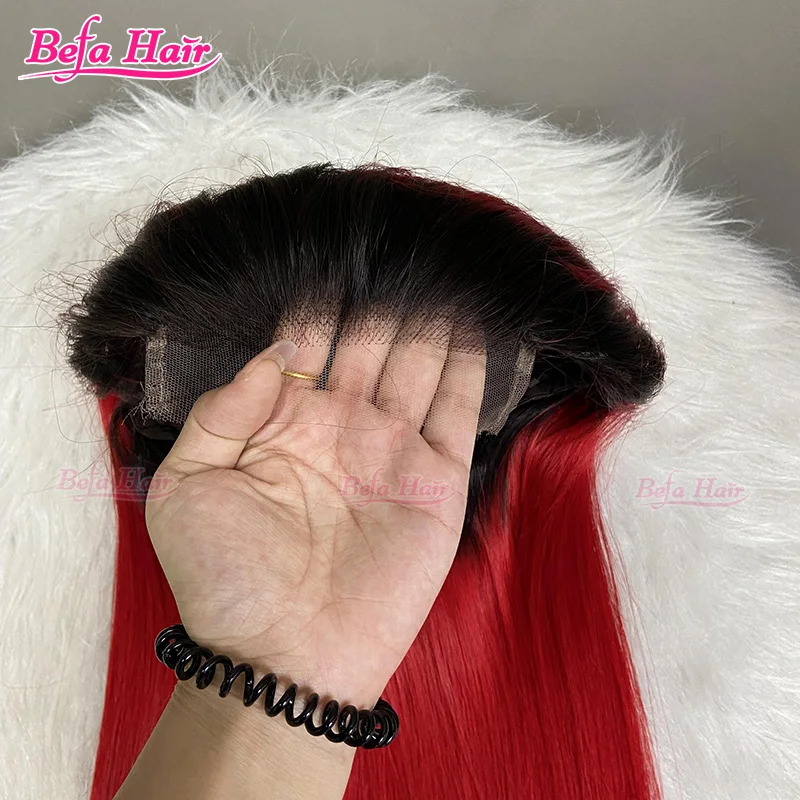 Wholesale bone straight vietnamese raw hair wigs ombre human hair wigs dark root red human hair wigs