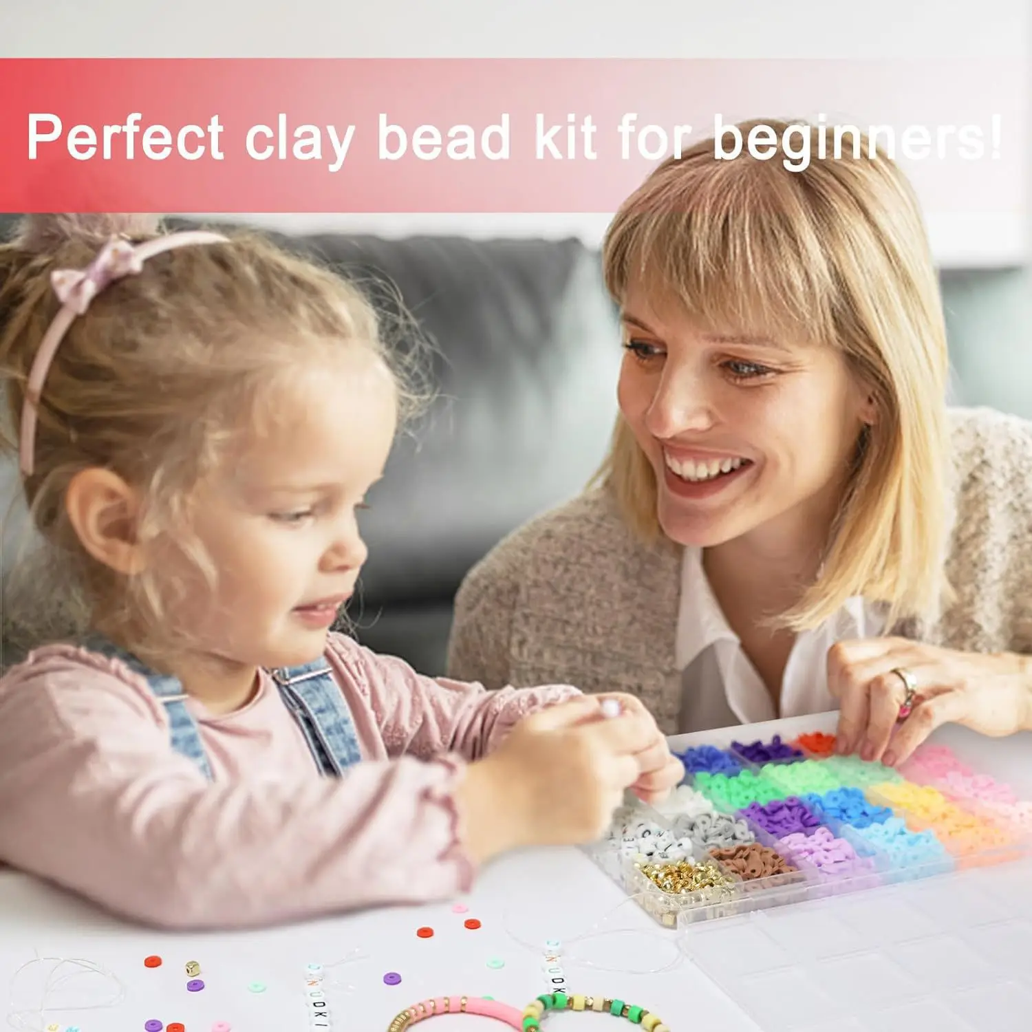 3200PCS/Set Diy Jewelry Making kit Polymer Clay Beads Spacer Charm With Clasp For Diy Bracelet Necklace Making Accessories