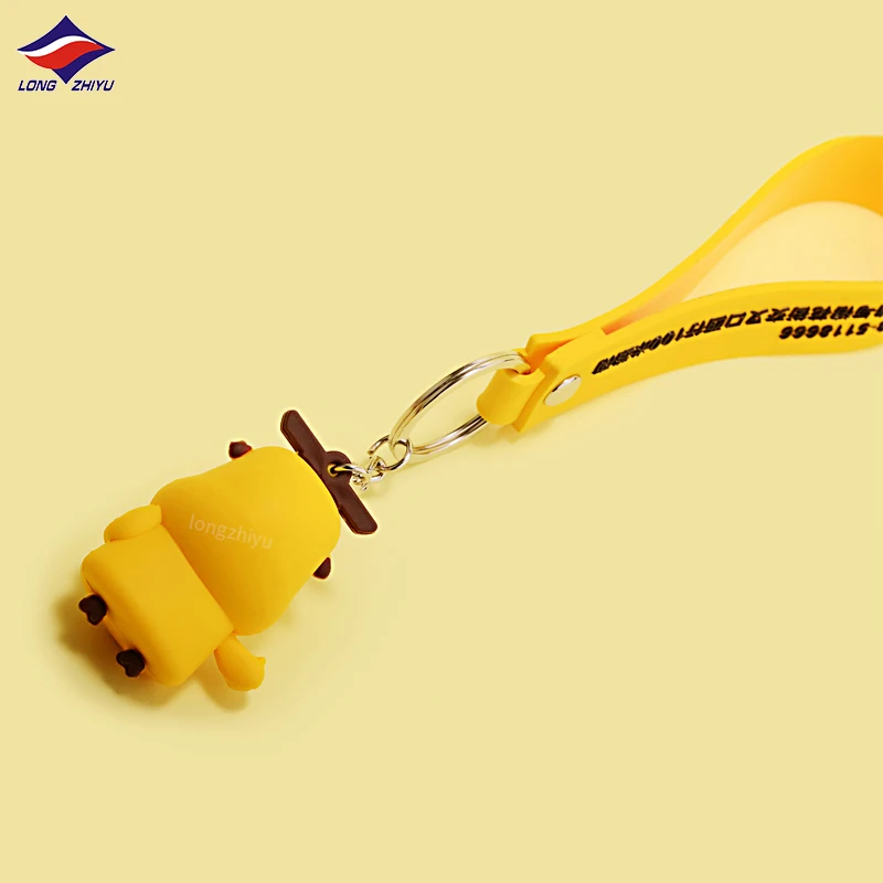 Longzhiyu Anime Cartoon Doll Keychain Gifts for Children Custom Logo 3D PVC Keychains Soft Silicone Key Chain Manufacturer