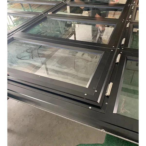 Automatic glass garage door with side entrance passenger door