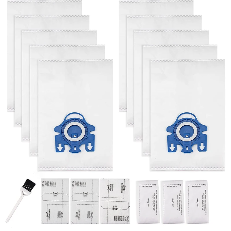 10 Packs 3D Airclean Bags Replacement for M/iele GN Vacuum Cleaner Bags Fit Classic C1 Complete C1 Complete C2 Complete