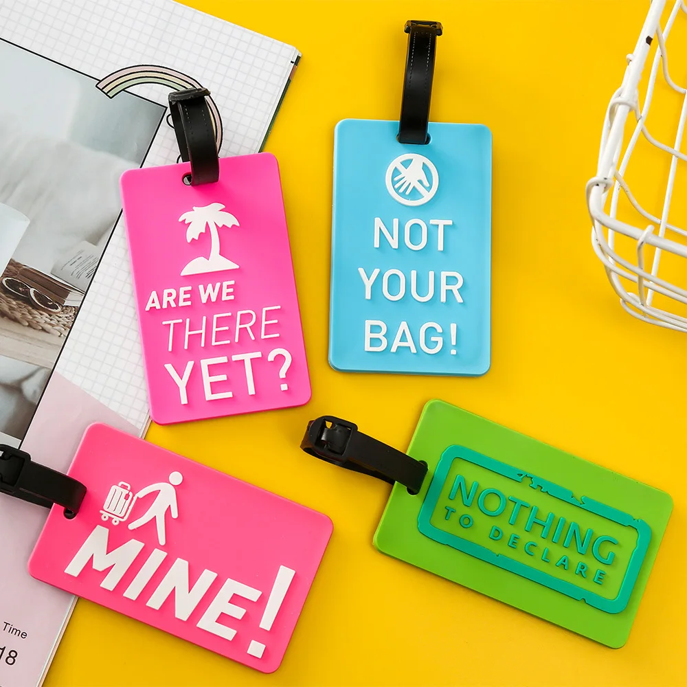 luggage tag pvc soft rubber travel  sublimation luggage identification tag personalized passport holder with letter luggage tag
