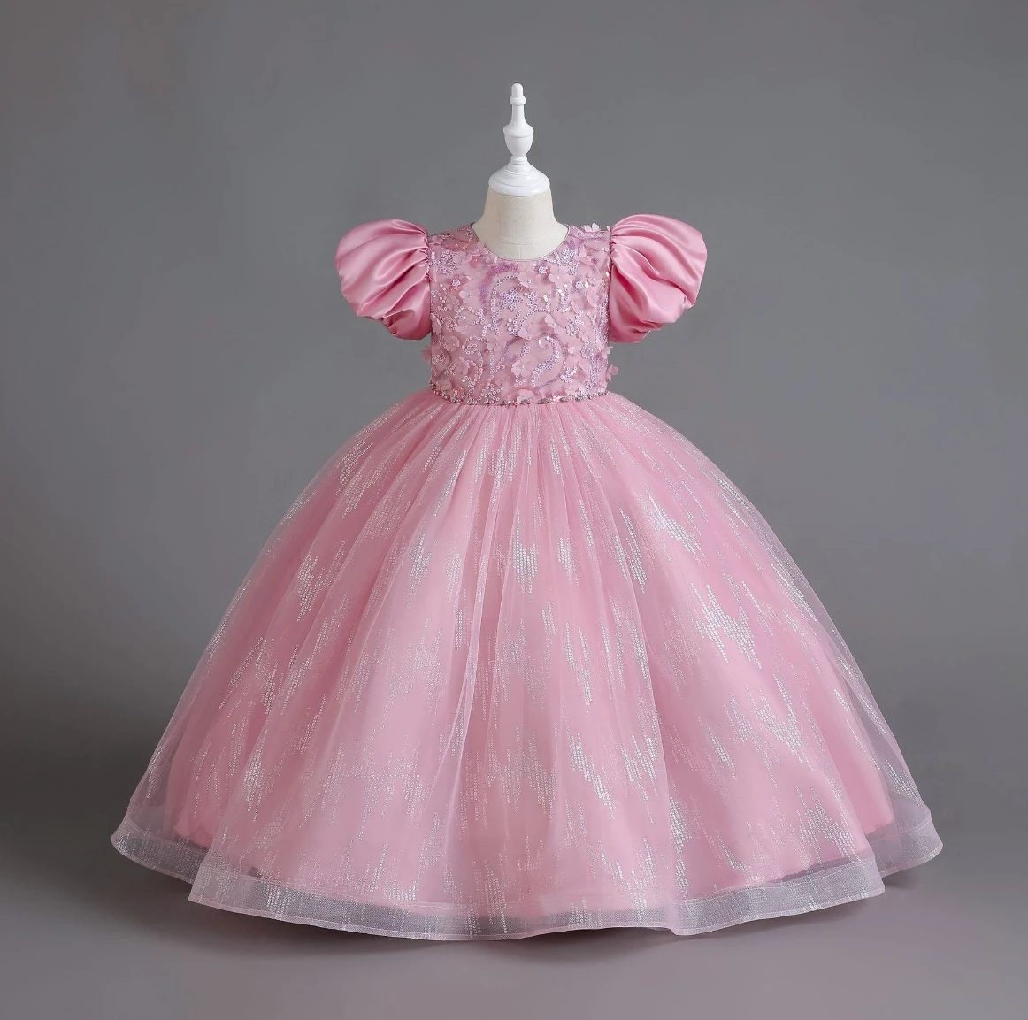 Starry sky dress for big children with straps evening dress flower girl dress foreign trade clothing