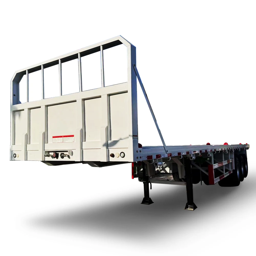 Shipping 40 Feet Container Transport Flat Bed Trailer 3 Axle Flatbed Semi Trailer Price