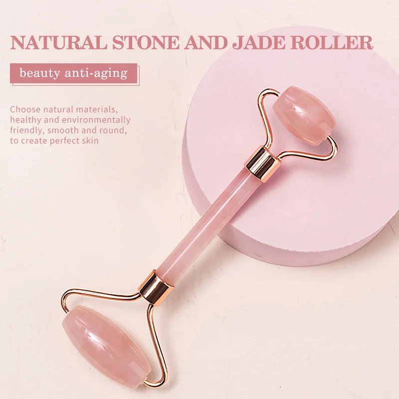 Beauty Guasha Massager Jade Roller Vibration Facial Green Pink Colour Box Face Neck Body Customized Logo Available Healthy Care