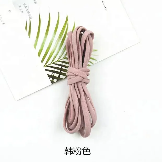 Super durable 4mm White Black Flat Ear Loop Elastic Cord Earloop Elastic Band for KF94 mask