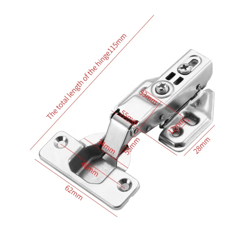 Furniture Hardware Clip On Hydraulic Door Closer Hinge Iron Solf Closing Cabinet Hinges