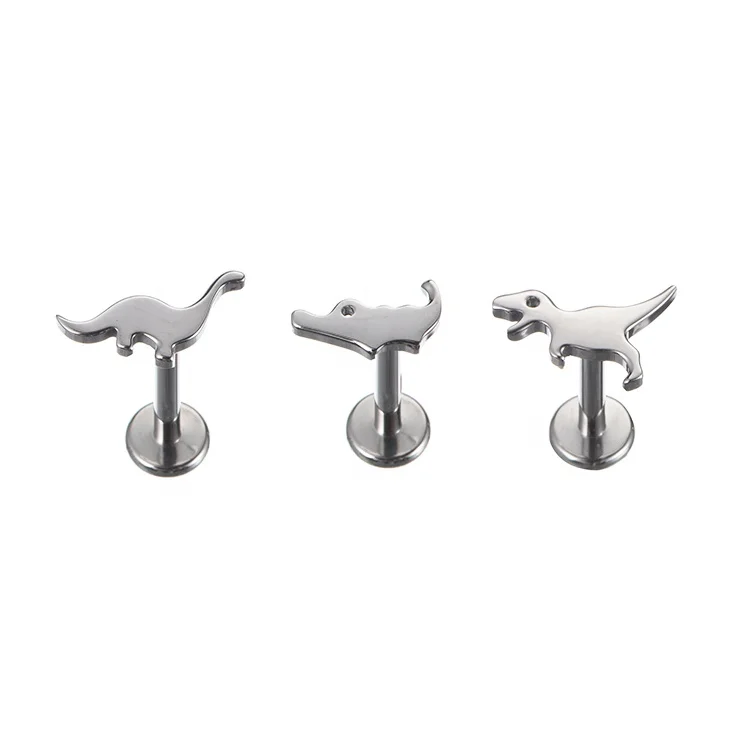 Fuxuan ASTM F136 Titanium Fish Shaped Threaded Top Labret Ear Piercing Wholesale Piercing Jewelry