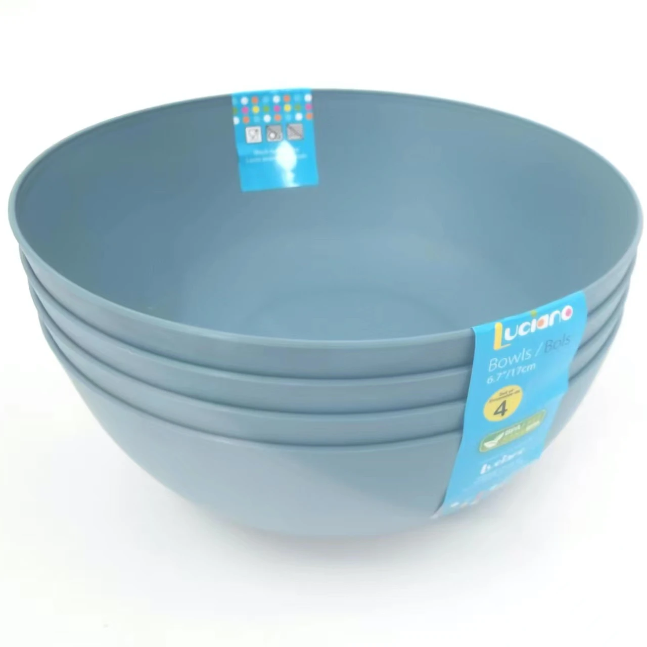 EU standard 4pk Plastic Dinner Bowl