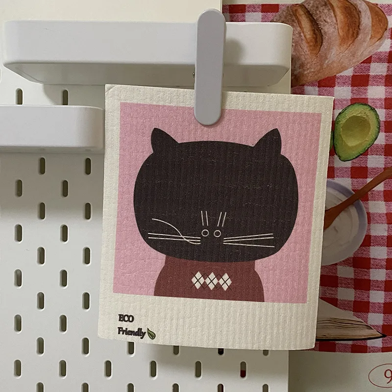 eco compostable natural cleaning cloth biodegradable custom printed swedish dish cloth cellulose sponge cotton dish cloths