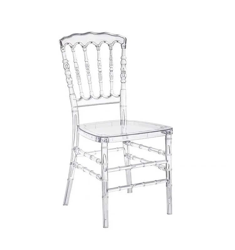 Modern Banquet Resin Acrylic Plastic Crystal Clear Transparent Outdoor Dining Chairs For Events Wedding Party