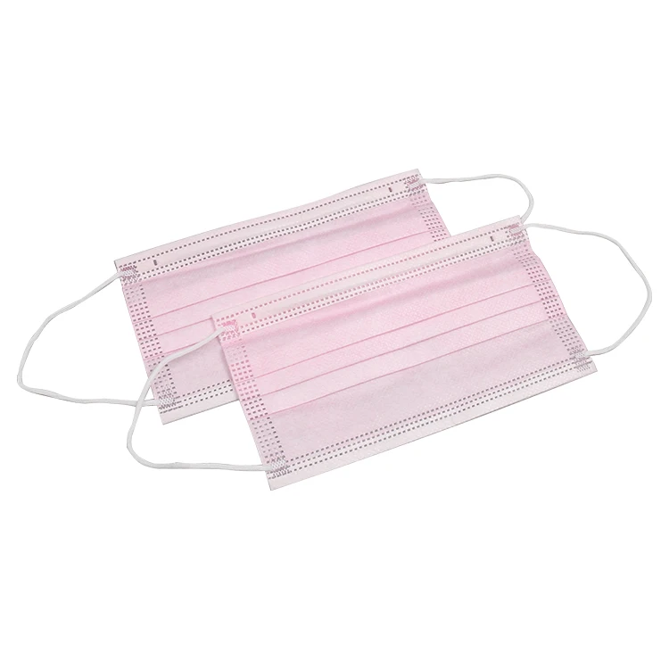 Hot Selling Fashion 3 Ply Disposable Face Masks Pink Non-woven Medical Face Masks