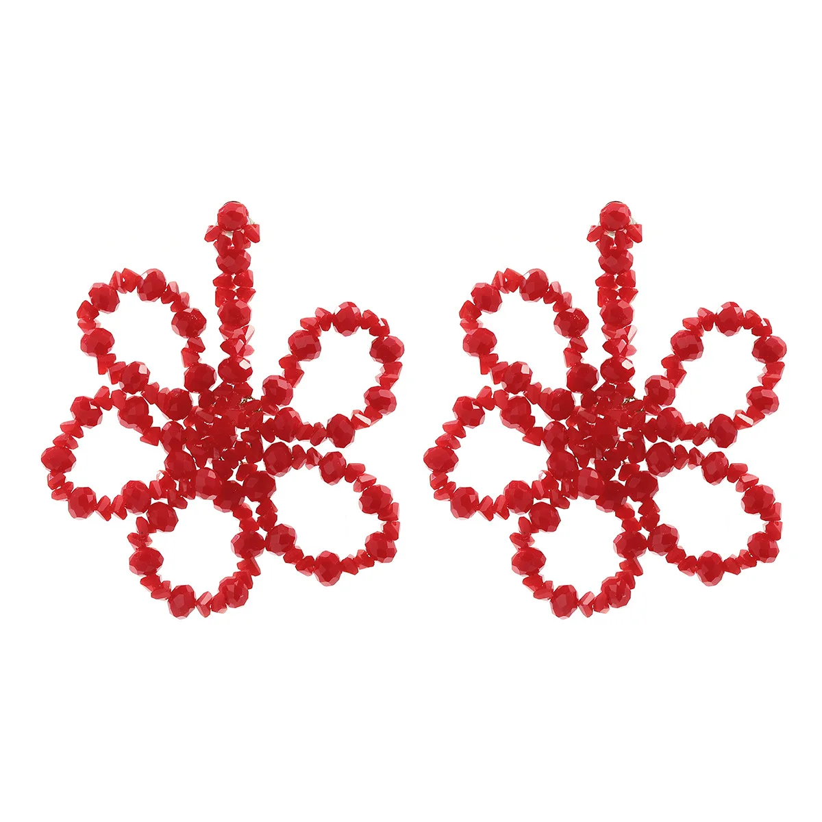 2024 New Arrival Fashion Cheap Wholesale Bohemian Bohemian Handmade Bow Crystal Flower Earrings Charm Long Beads Floral Earrings