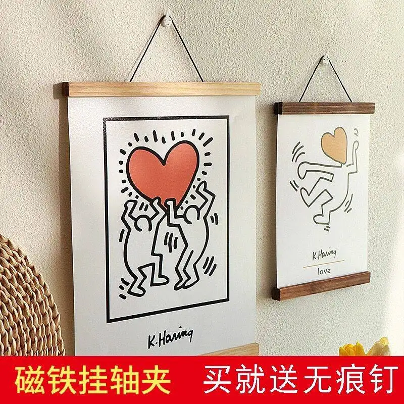 Wooden Poster Frames Teak/Pine Photo Hangers Living Room Room Pictures Canvas Prints Poster Scrolls Artwork