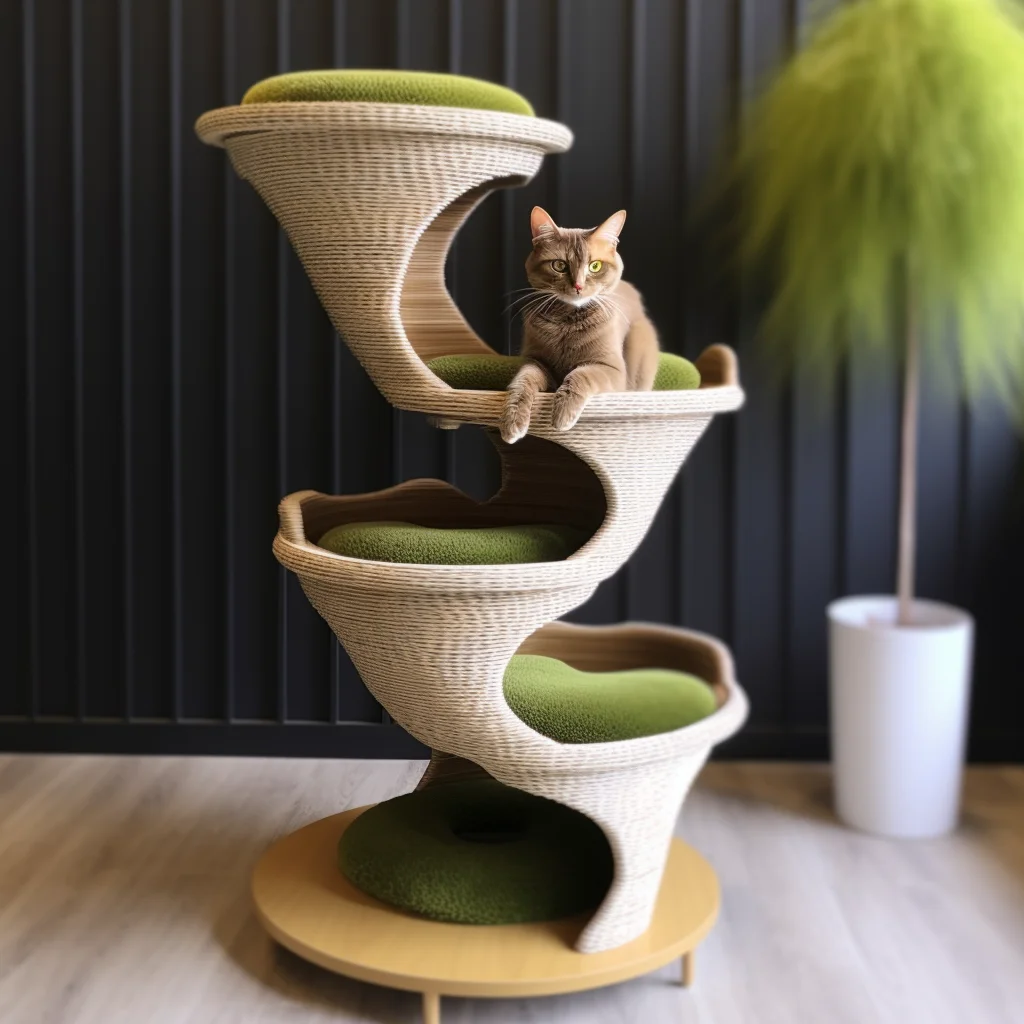 Cat House Apartment qifu Modern Cat Furniture Table Luxury Cat Bed Pet Furniture 3D printing environmentally friendly materials