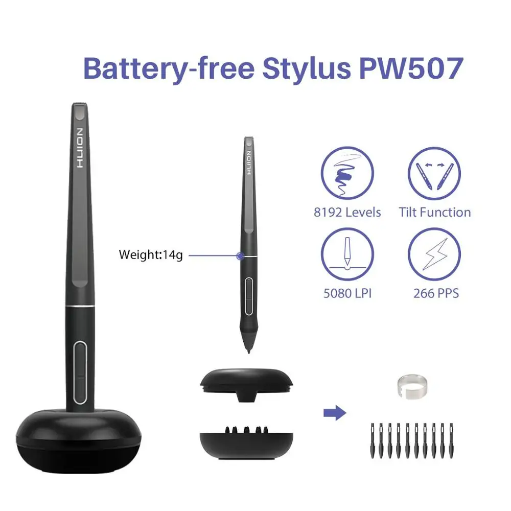  Графический планшет Huion Kamvas Pro 16 для рисования 15 6 дюйма 8192 уровня чувствительности к