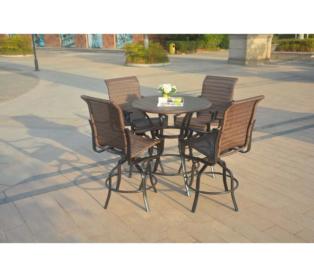 Промоакция набор барный набор чугунная мебель с вращающимися стульями для сада