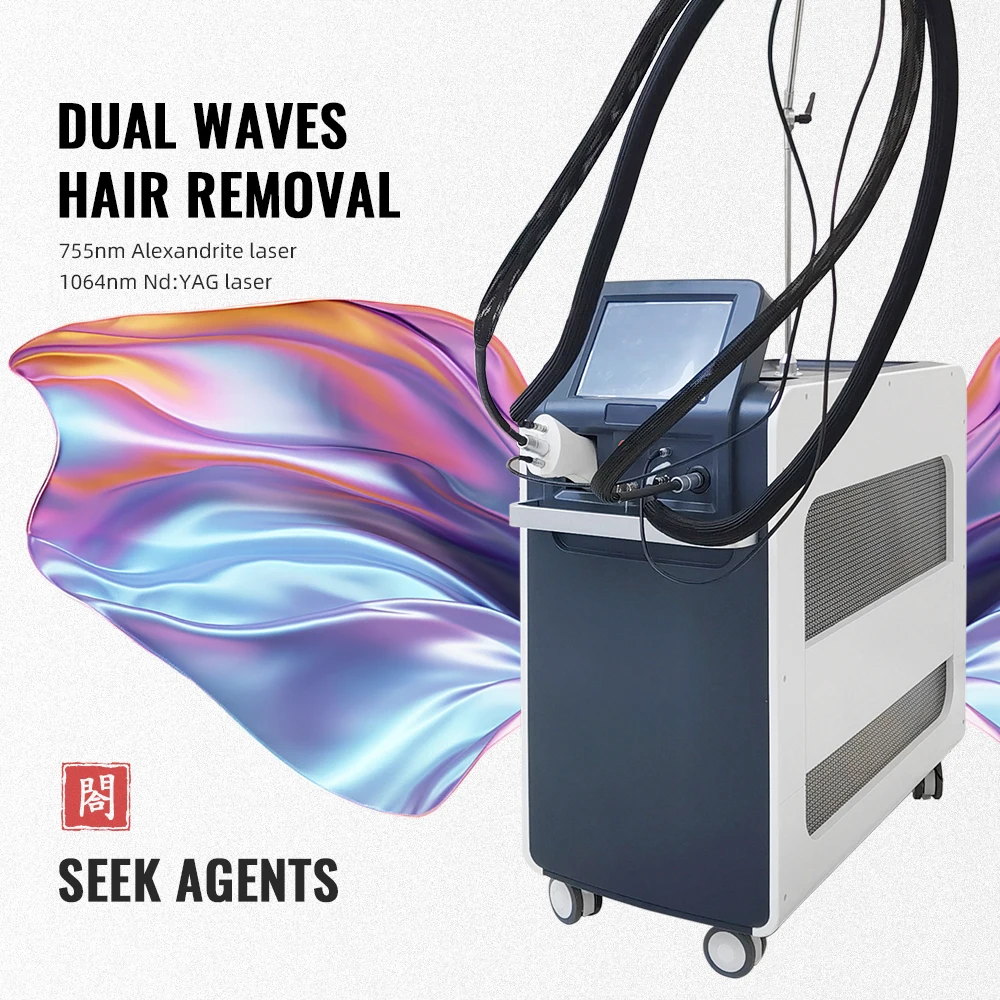 Лазерная 755 александритовая лазерная эпиляция цена 1064 нм двойная волна 90J max энергия пигментная лазер