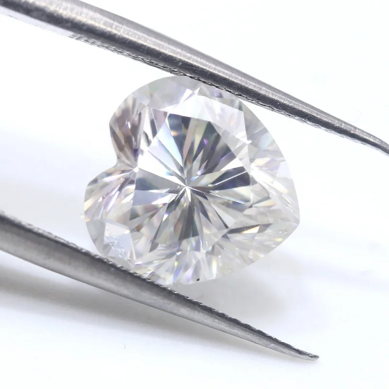 Wholesale high quality heart cut 6.5mm 1 Carat 2ct 3ct D VVS white moissanite diamond