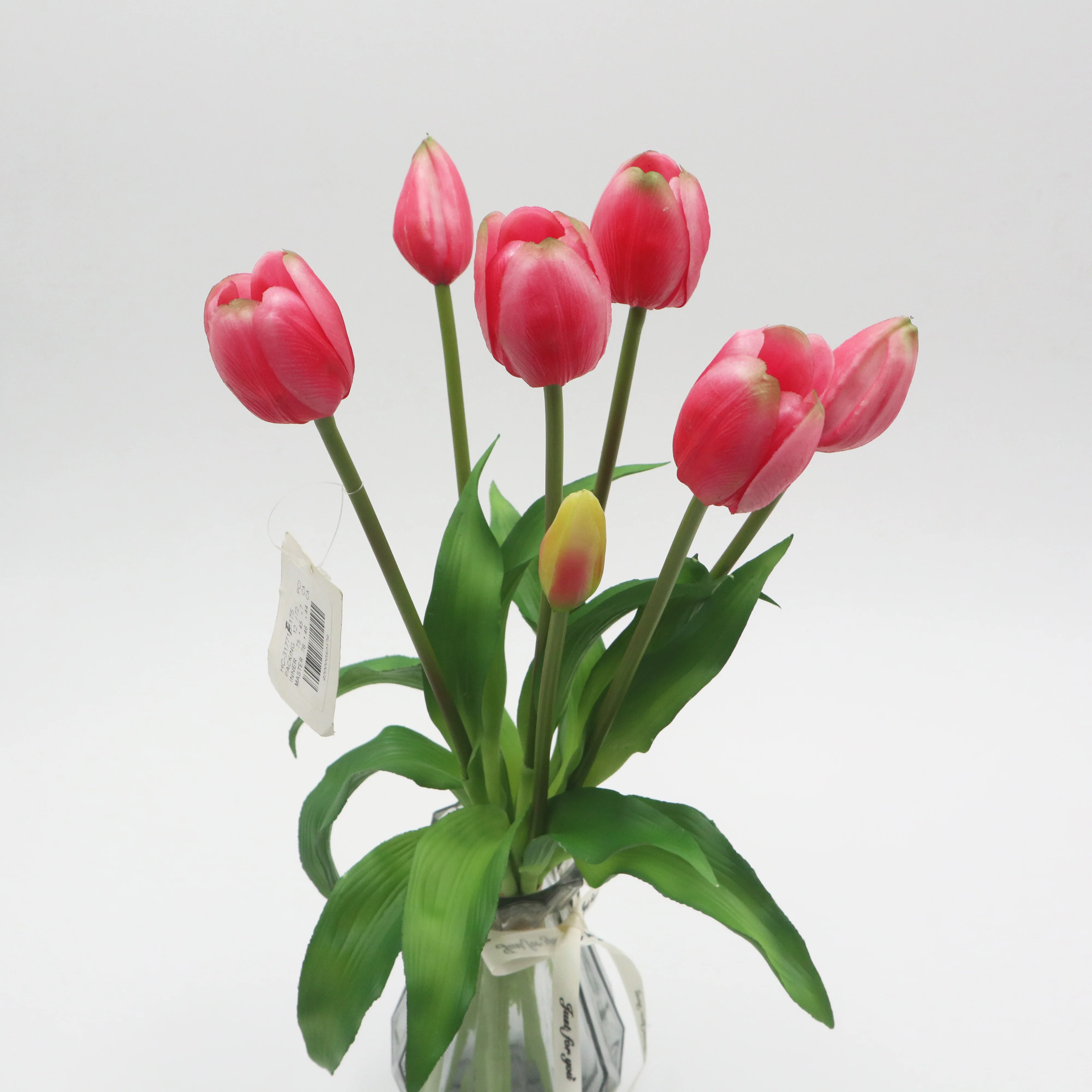 2024 Artificial High Quality Three Flowers Two Buds Artificial Tulip Bouquet Artificial Tulip Flower
