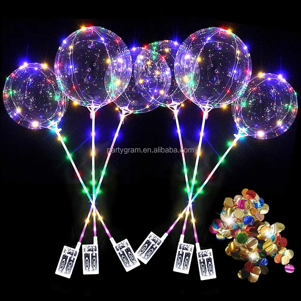 New Arrive Design Pvc Clear Colorful LED Bobo Bubble Balloons