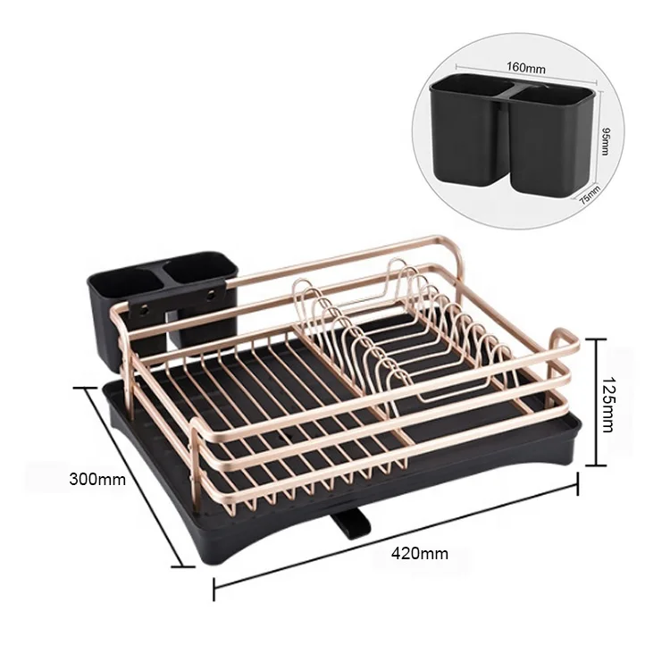 
kitchen aluminum over the sink dish drainer drying racks with drainboard 