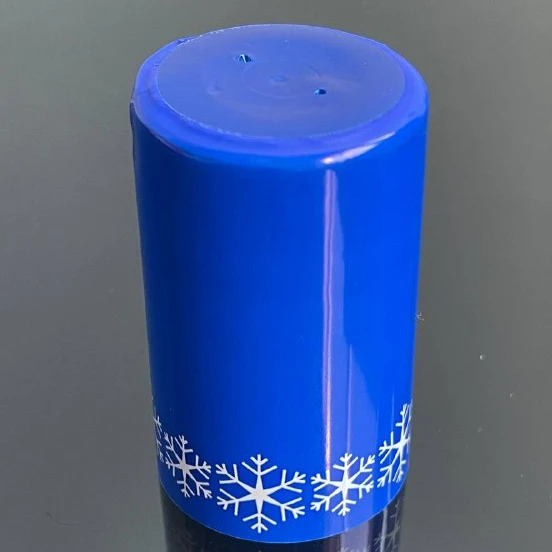 Customized heat shrink (PVC) caps 30,5x45 for glass bottles with tear-off tape