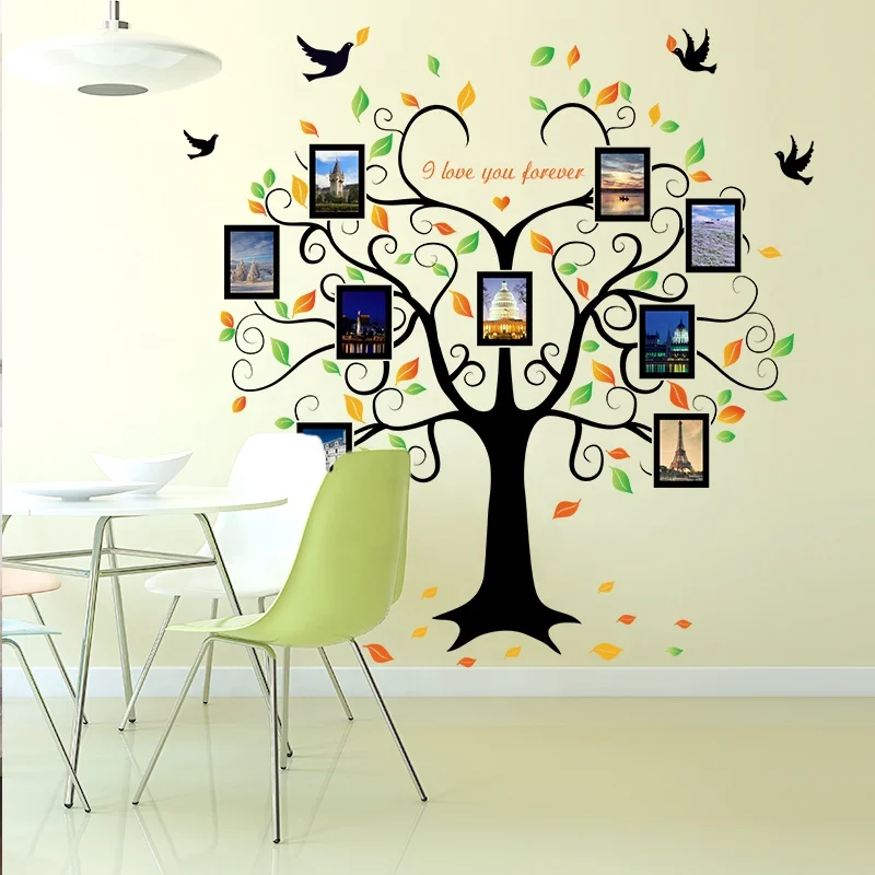 SK2010AB Family  Removable Home Decor Photo Frame Tree Wall Sticker