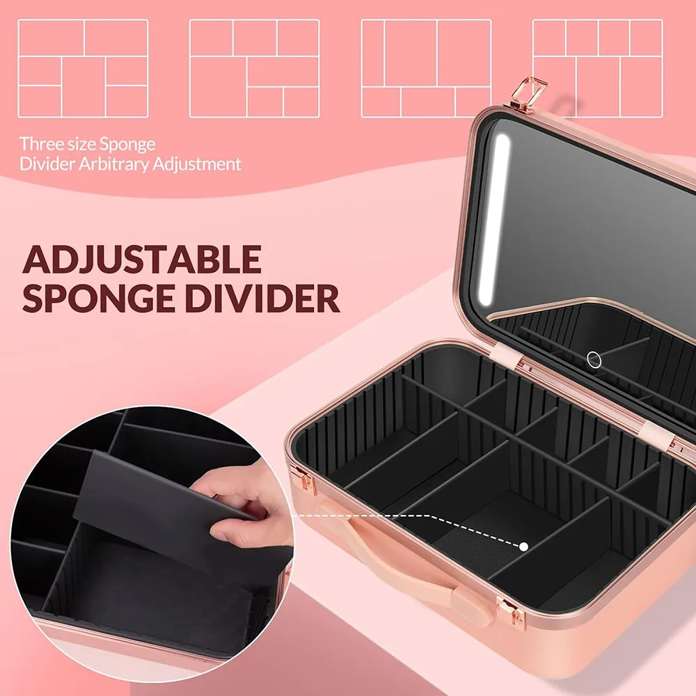 Customised Eco Friendly Large Women Portable Magnetic Makeup Storage Cosmetic Pencil Brush Bag Train Case For Makeup Large