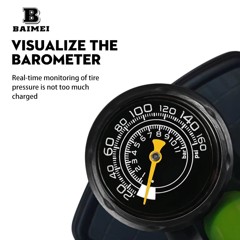BM High quality 120 Psi Presta Schrader Valve Tire Bike Air Pump Bicycle Pump Floor Cycle Air Pump