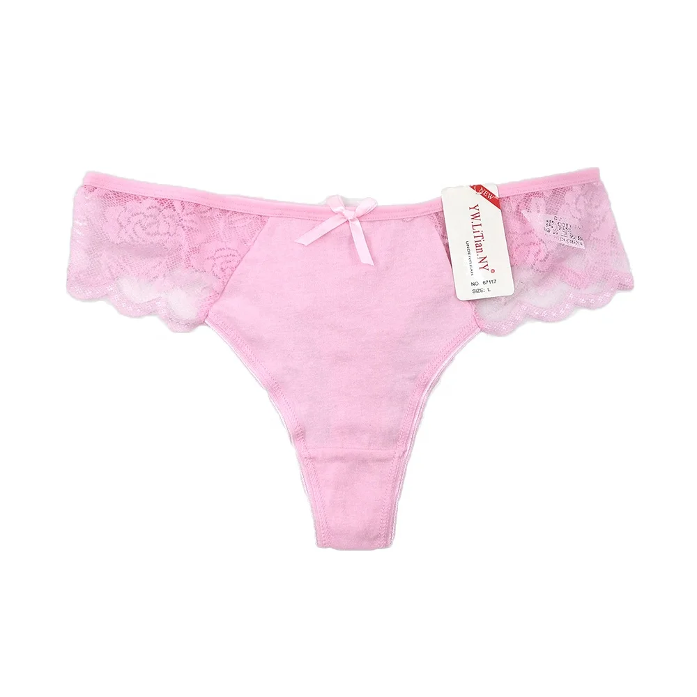 
Trending hot products side lace sexy t-back bikini open girl woman underwear panty thong 