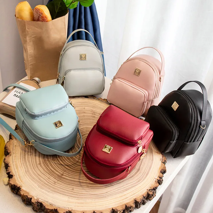 colorful custom pu bags girls mini leather backpacks