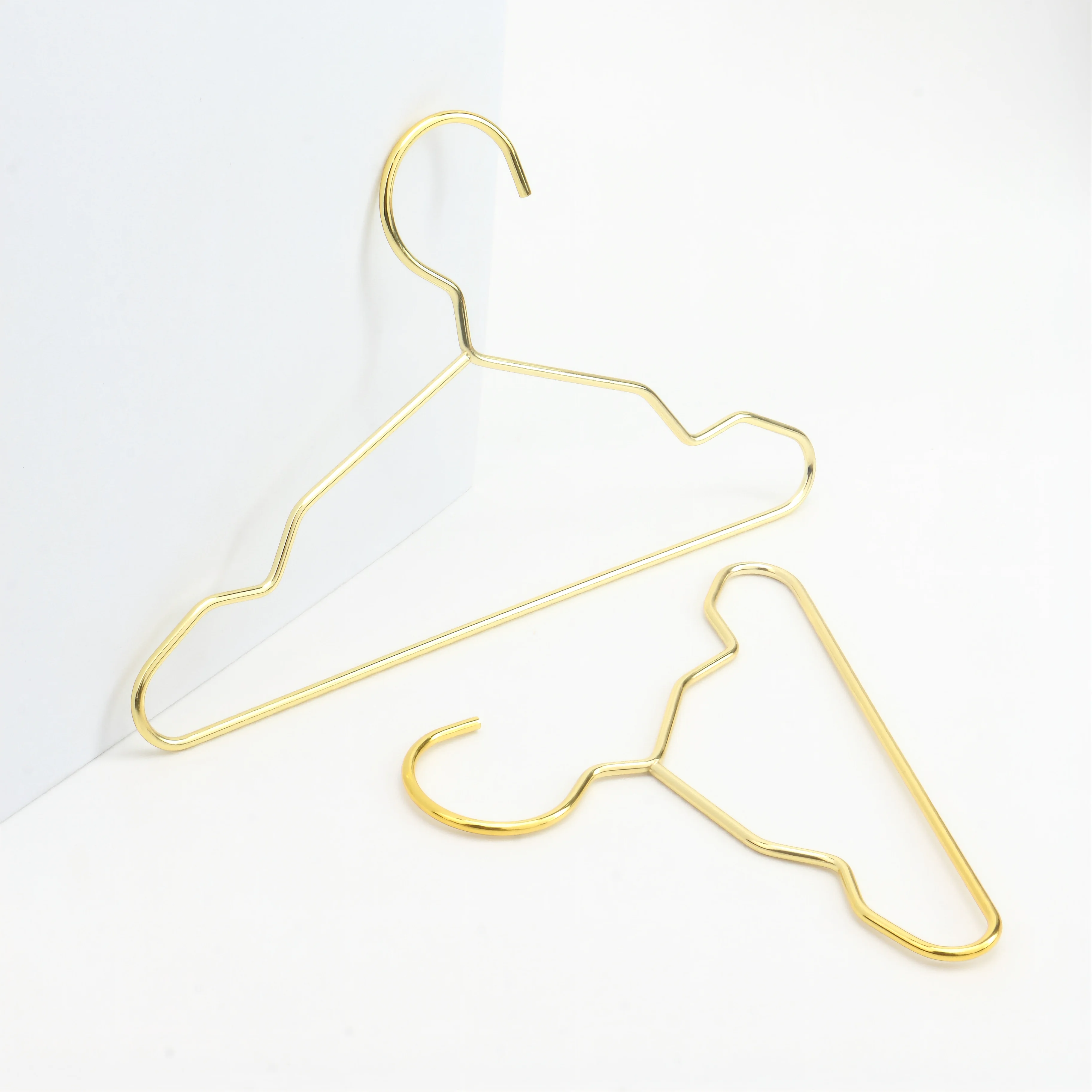 YS1221 Wholesale Custom Factory Bulk Selling Small Size Metal Golden Mini Baby Doll Pet Clothes Hanger