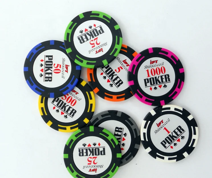 
Chip set double faced poker game tokens plastic bargaining chip 