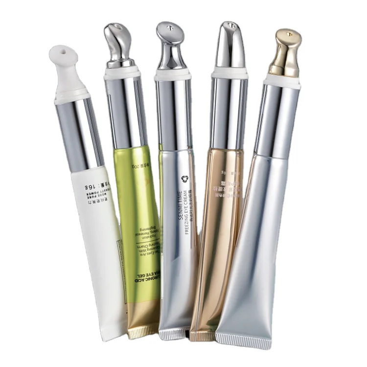 10ml 15ml 20ml custom applicator tube cosmetic packaging tube eye cream tube with metal massage vibration applicator head