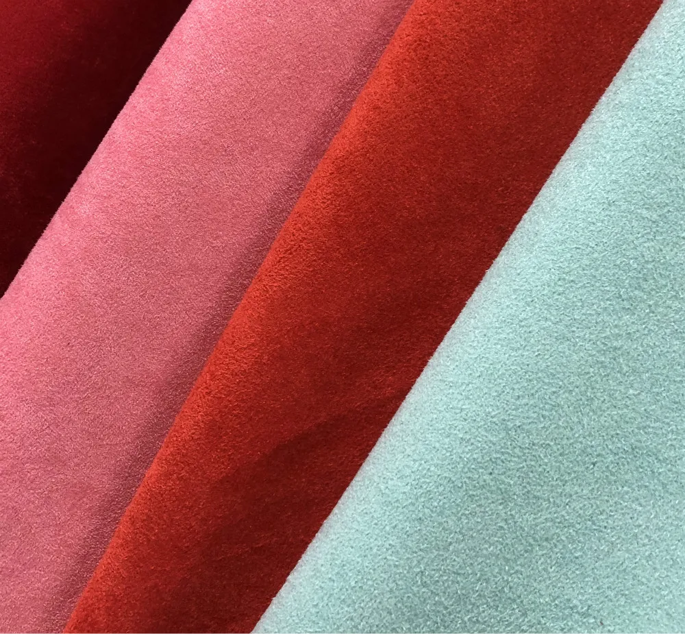 
colorful artificial suede leather fabric for making winter shoe and bag 