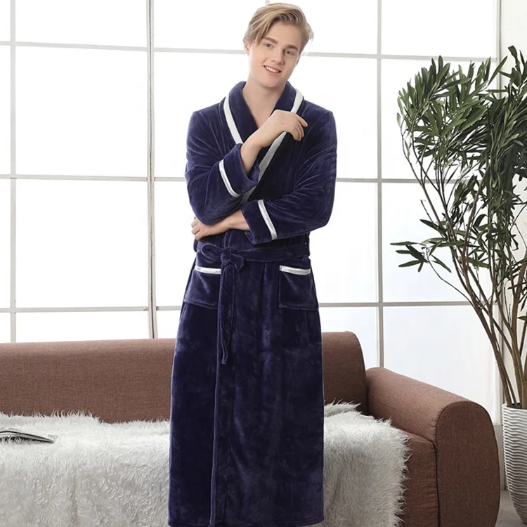 Ночная рубашка под заказ, халат, темно-синие банные халаты с принтом для мужчин