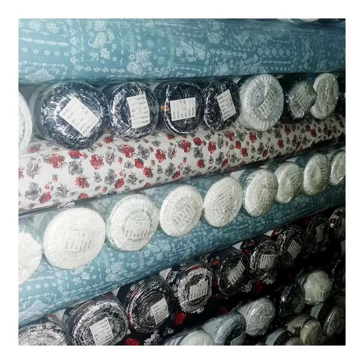 Hot Selling High Quality Stock100 Viscose Rayon Print Fabric Crepe For Pajama Fabric
