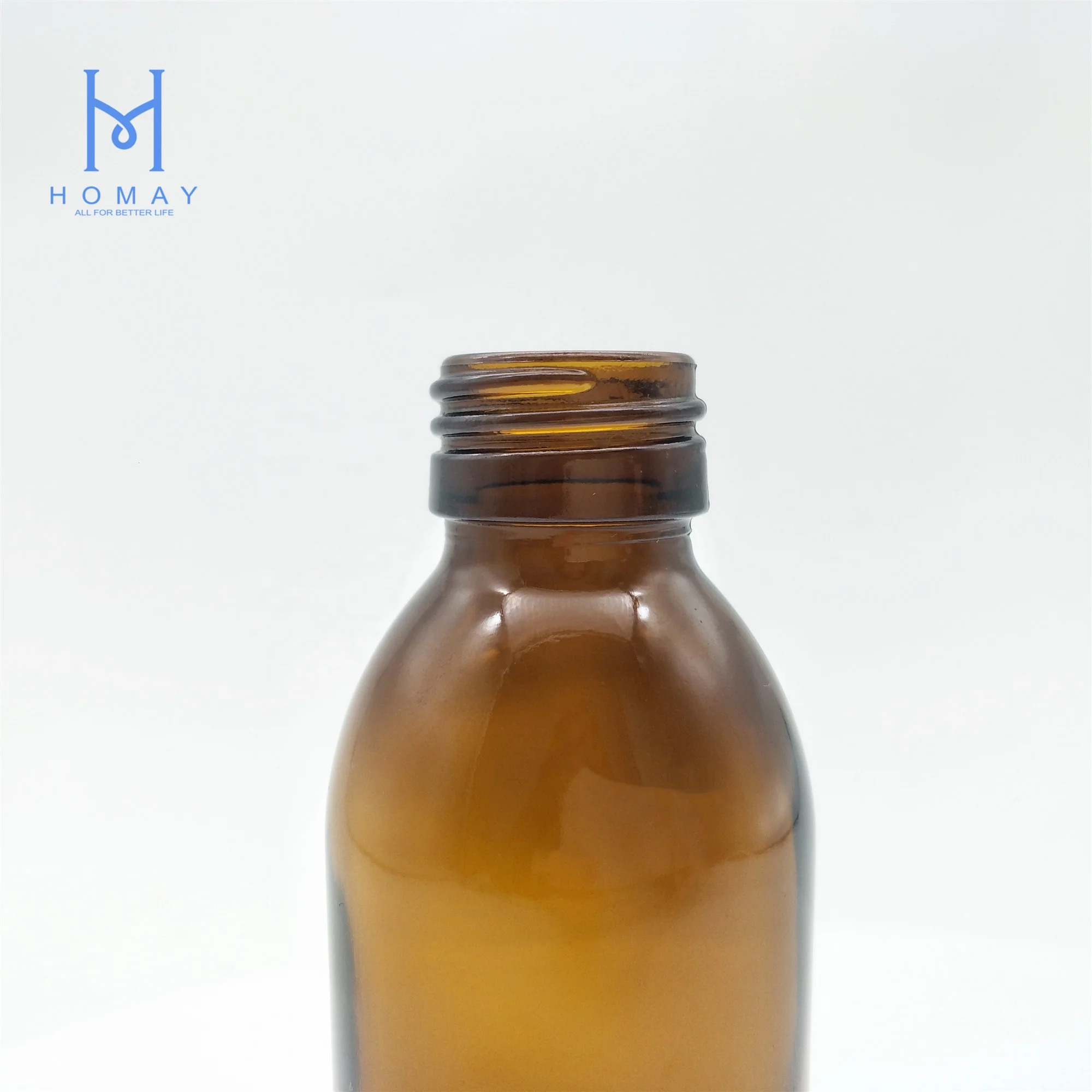 Wholesale  125ml Amber syrup glass bottle for liquid medicine DIN28mm