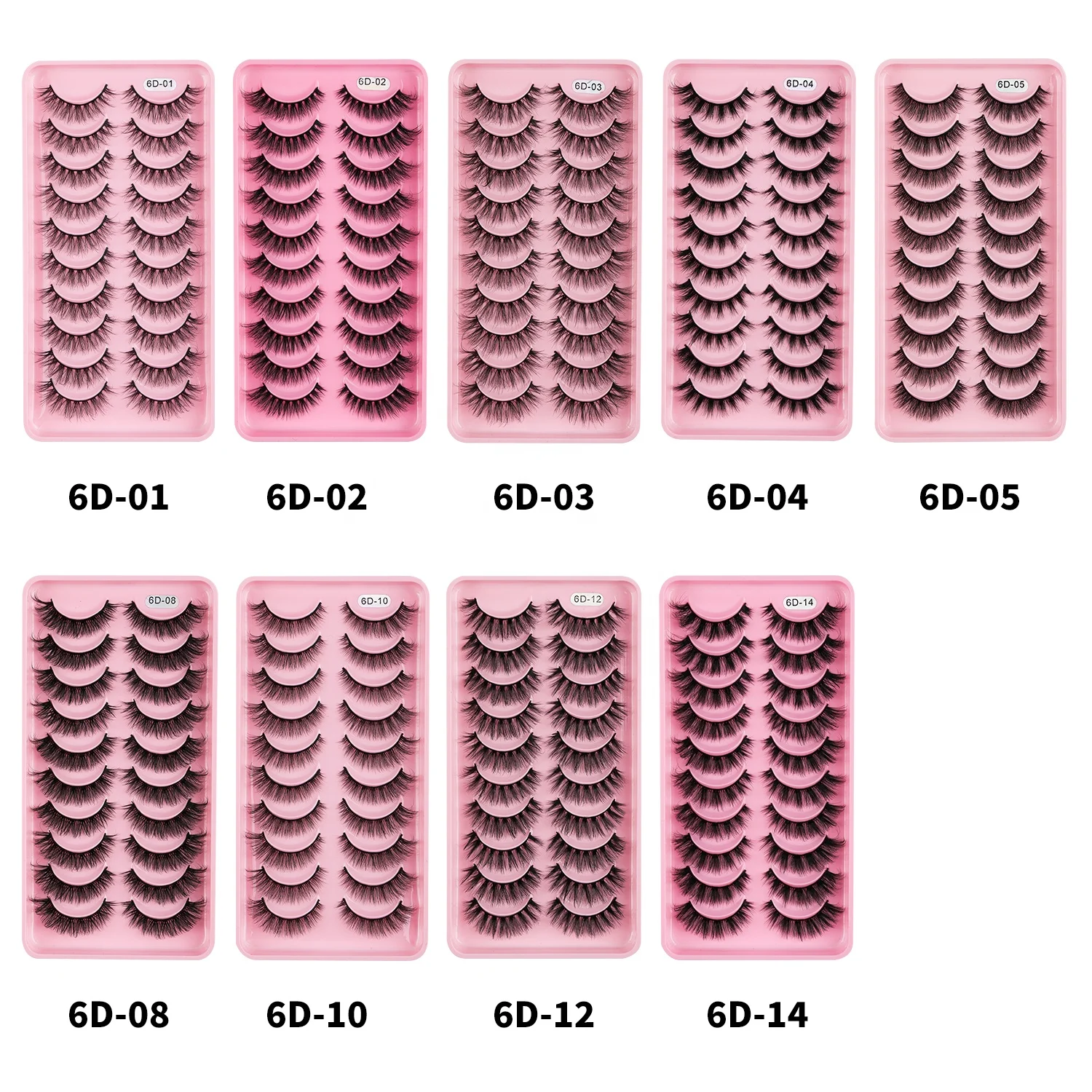 Lashes False Eyelashes 10 Pairs Fluffy Wispy Volume Bulk Strip Natural Look Lashes Sets Pack Faux Mink Eyelashes