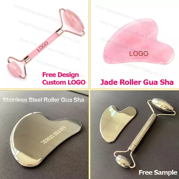 New Design Metal Facial Massager Silver Gua Sha Scraping Ice Stainless Steel Face Roller