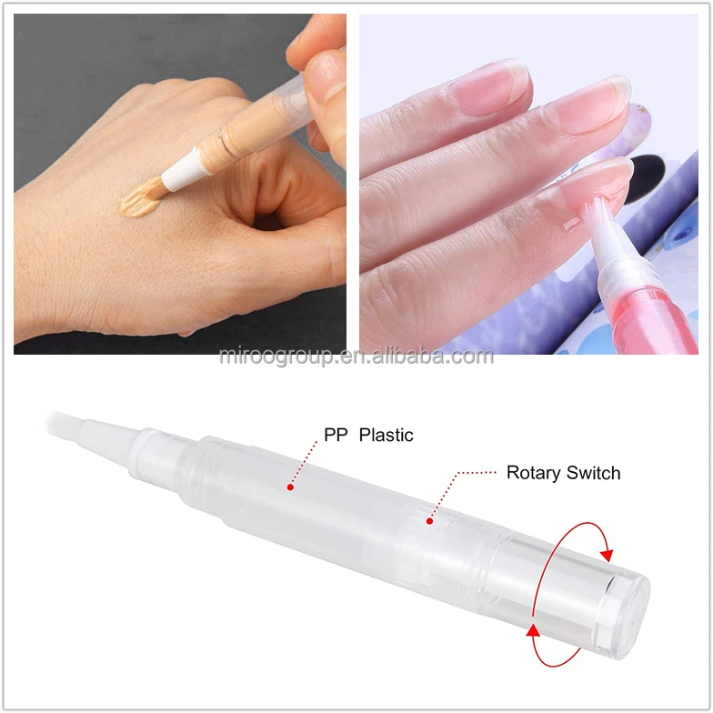 3ml 5ml Transparent Nail Oil Pen with Brush Empty Cuticle Oil Pen Cosmetic Container Pen for Lip Gloss Eyelash Growth Liquid