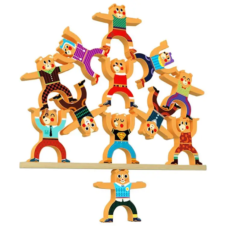 
Endure Hercules Wooden Balance Stacking Toys Early Education Toy Magnetic Bear Dress Up Game 