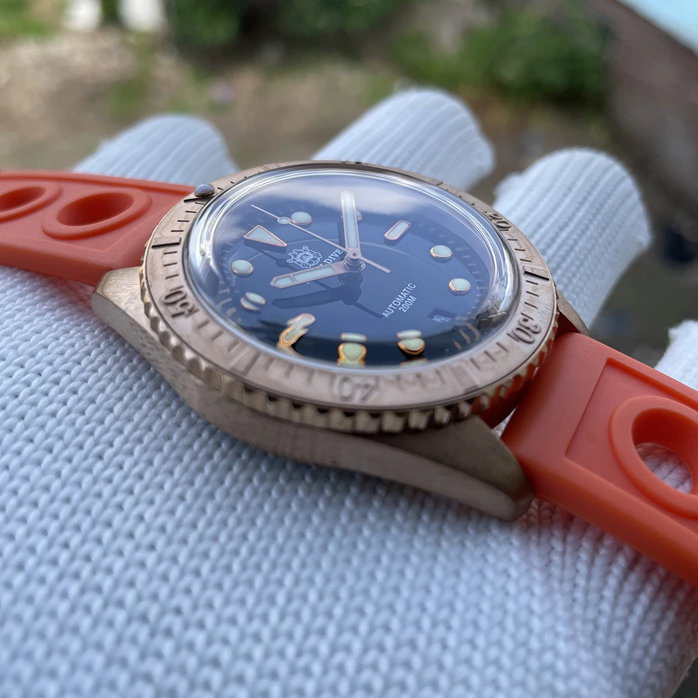 Free Shipping! SD1965S New Arrival 2019 20ATM 200m Water Resistian Bronze NH35 Mechanical Automatic Men Watch For Diving