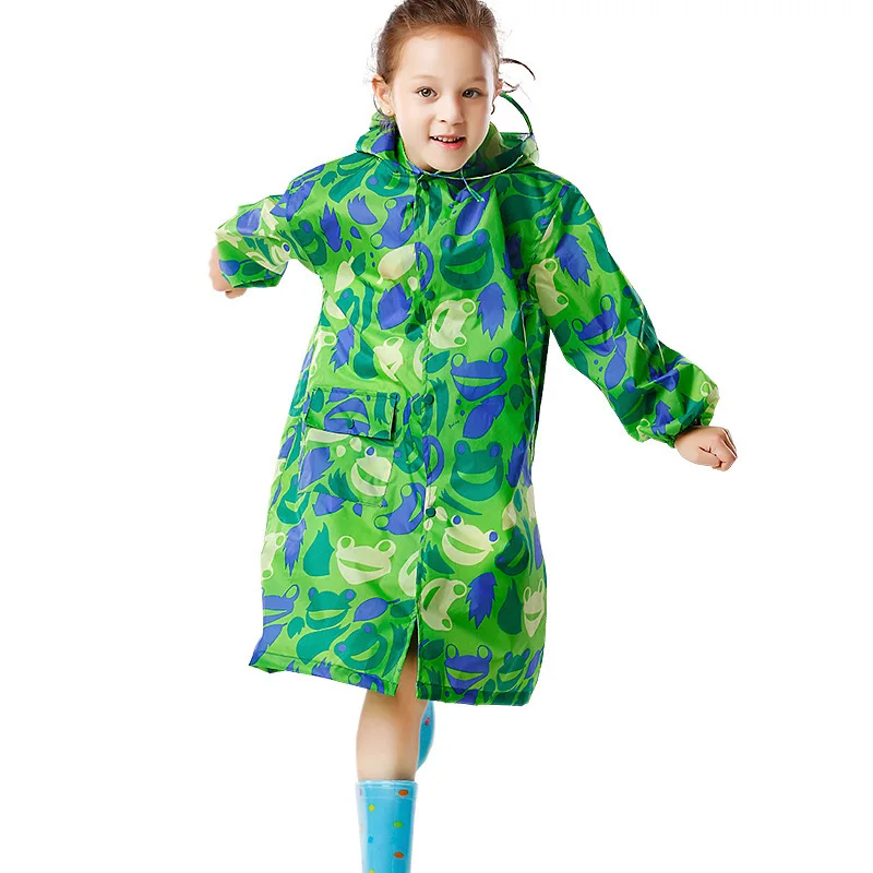 Wholesale Cute Printing Polyester School Girl Boy Outdoor Waterproof Rain Coats for Children Kids