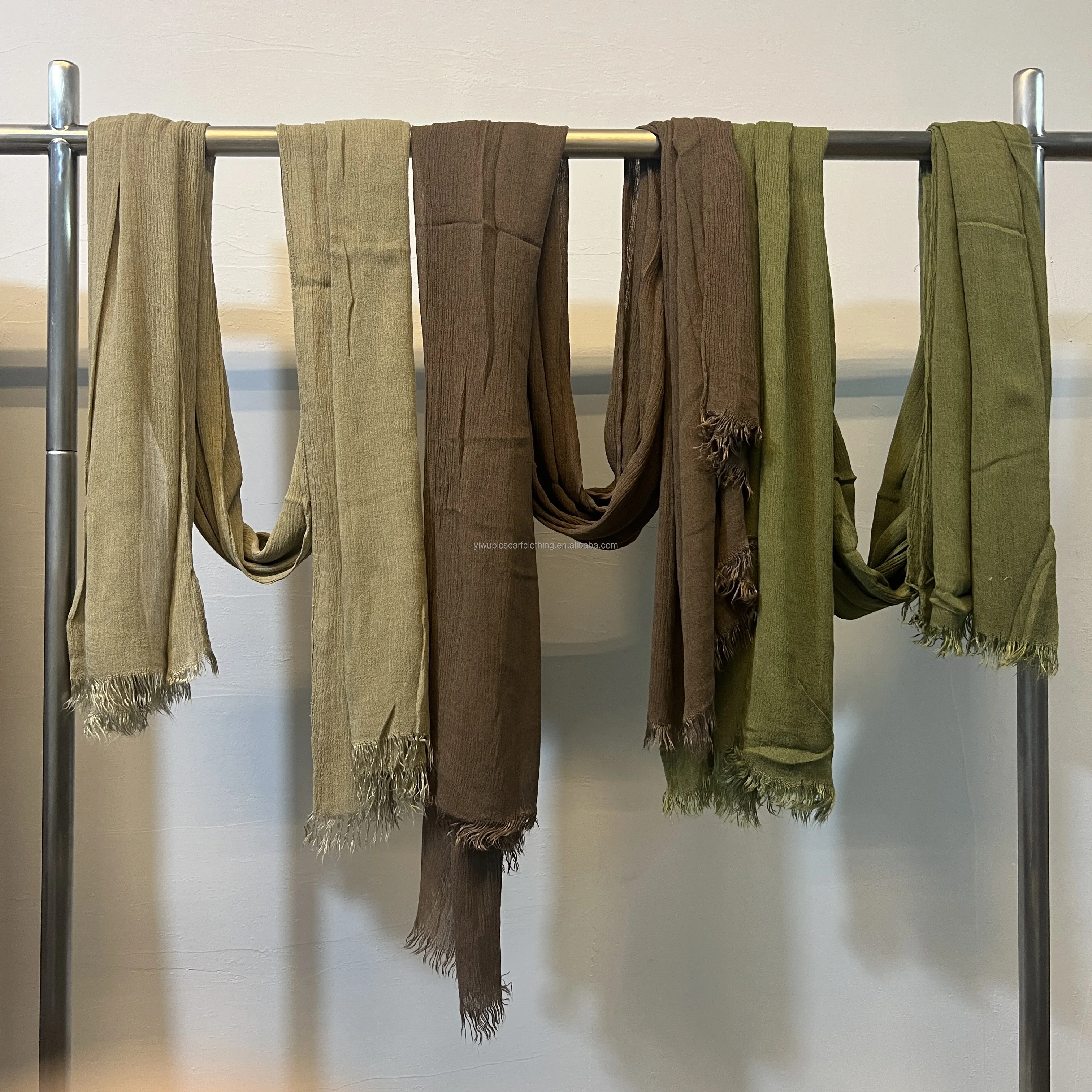 Luxurious lightweight cotton modal Viscose modal twill cotton Woven Shawl Hijab Crepe Modal cotton rayon scarf crinkle shawl