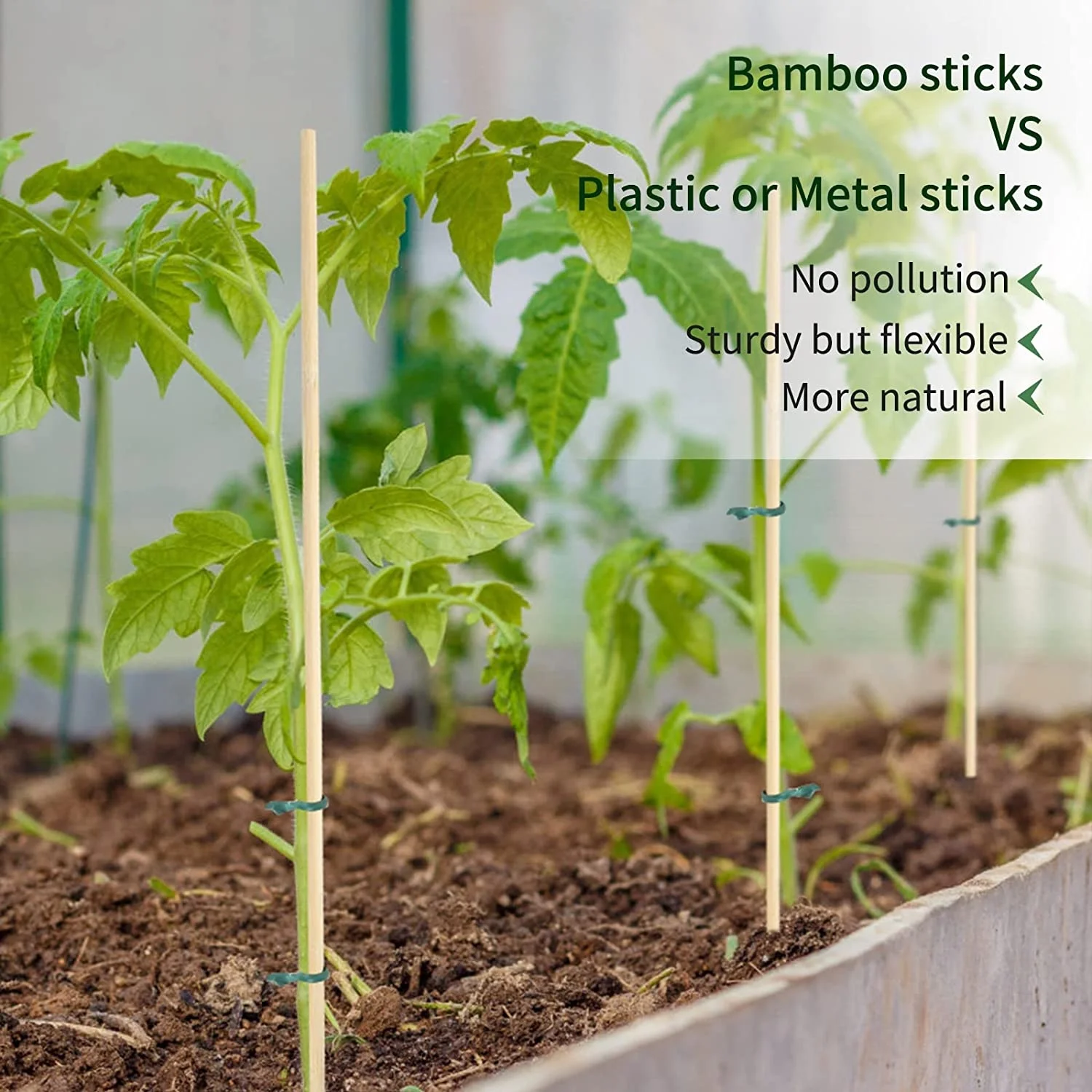 15.8 inch Floral Plant Bamboo Sticks Support Indoor Gardening Plant Supports