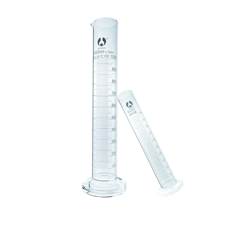 High quality 50ml  high borosilicate  transparent graduated measuring glass cylinder for laboratory